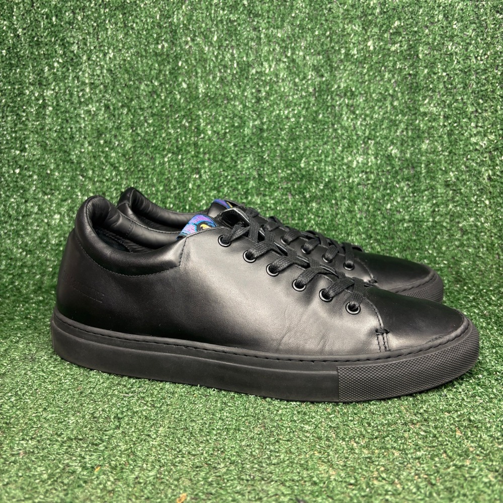 Zadig & Voltaire Fred Low Top Leather Designer Luxury Sneakers Black Mens Sz 10